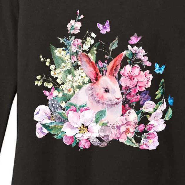 Easter Bunny Spring Flower Womens CVC Long Sleeve Shirt