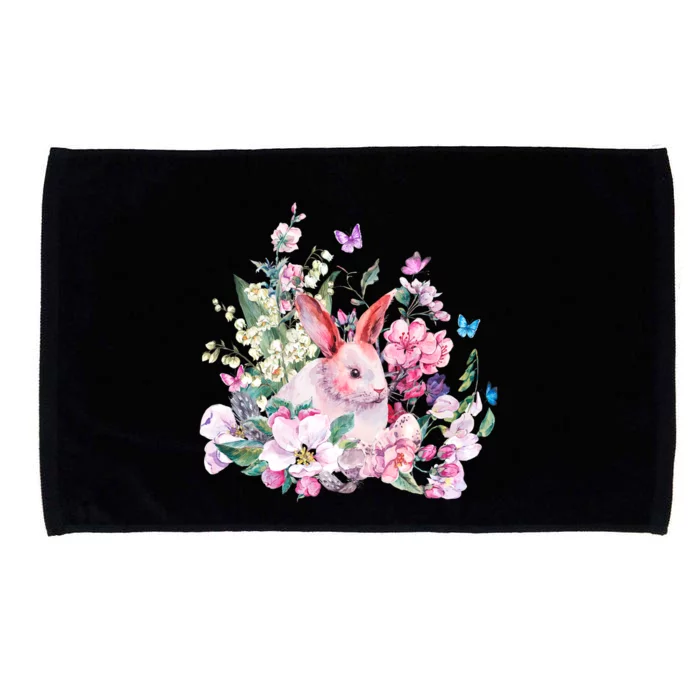 Easter Bunny Spring Flower Microfiber Hand Towel