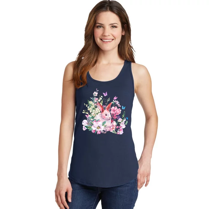 Easter Bunny Spring Flower Ladies Essential Tank