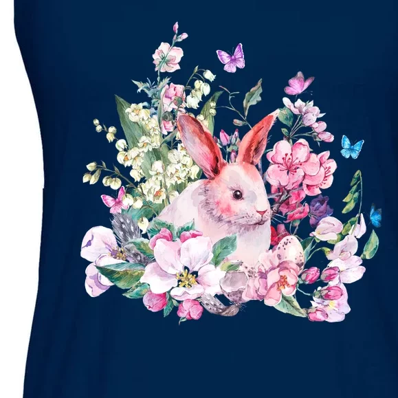 Easter Bunny Spring Flower Ladies Essential Flowy Tank