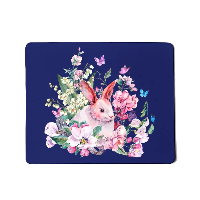 Easter Bunny Spring Flower Mousepad