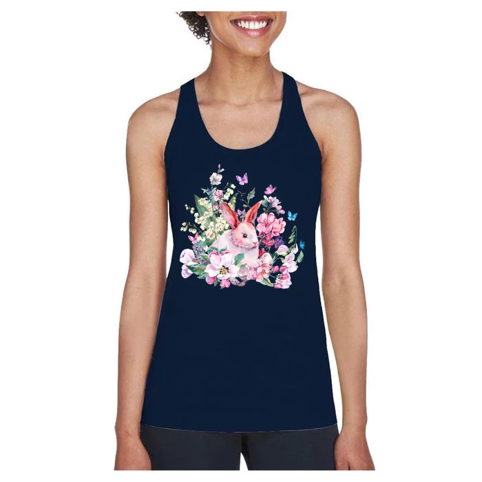 Easter Bunny Spring Flower Women's Racerback Tank