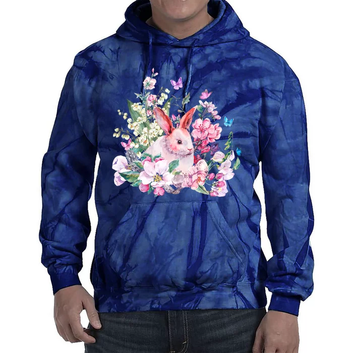 Easter Bunny Spring Flower Tie Dye Hoodie