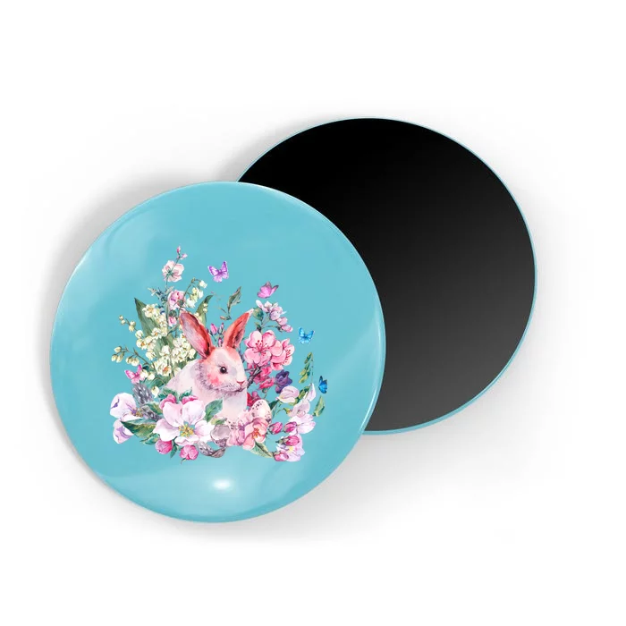 Easter Bunny Spring Flower Magnet