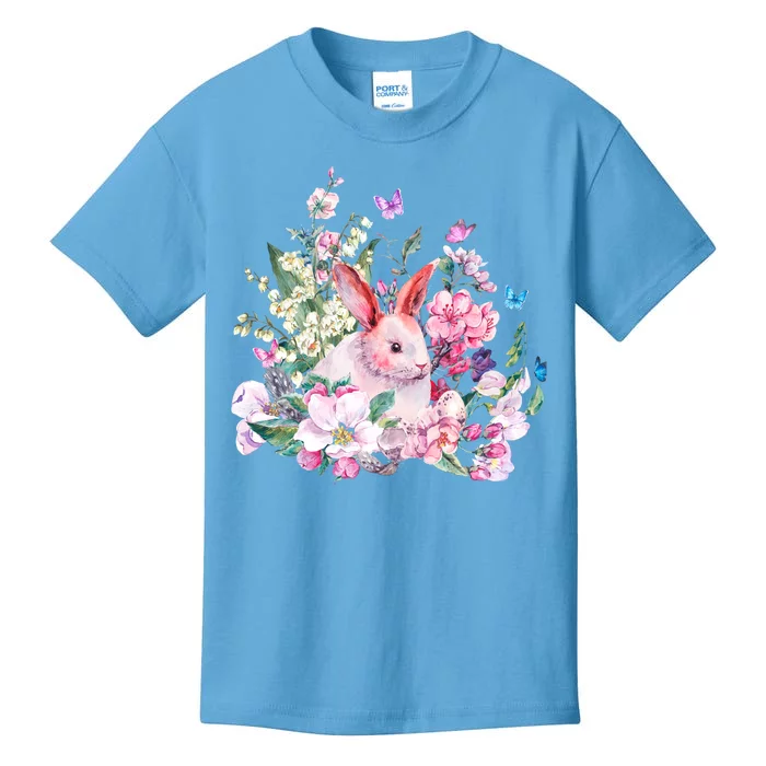 Easter Bunny Spring Flower Kids T-Shirt