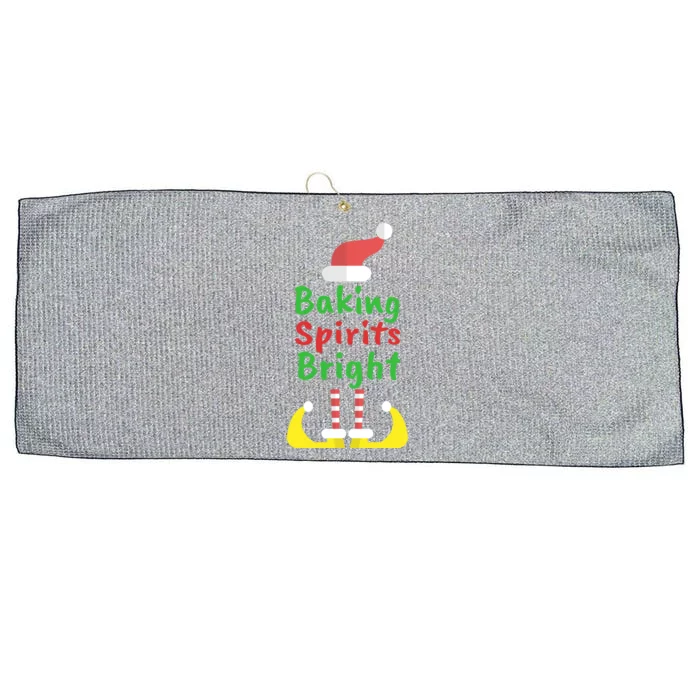 Elf Baking Spirits Bright Christmas Baking Funny Gift Large Microfiber Waffle Golf Towel