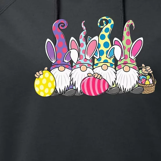 Easter Bunny Spring Cute Gnome Easter Egg Hunting And Basket Performance Fleece Hoodie