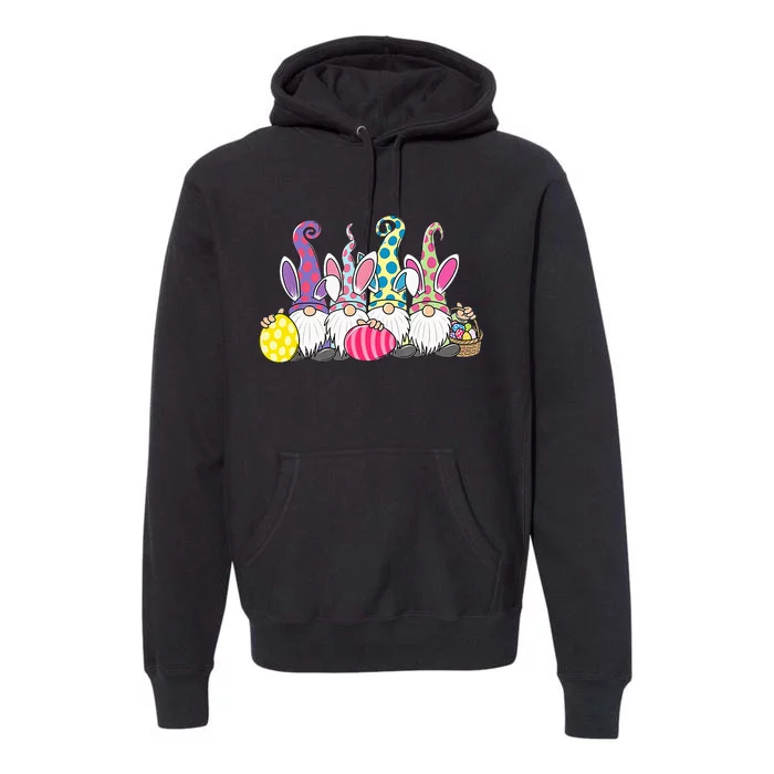 Easter Bunny Spring Cute Gnome Easter Egg Hunting And Basket Premium Hoodie