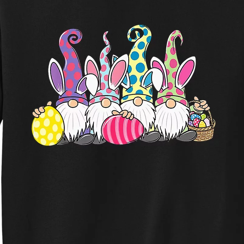 Easter Bunny Spring Cute Gnome Easter Egg Hunting And Basket Tall Sweatshirt