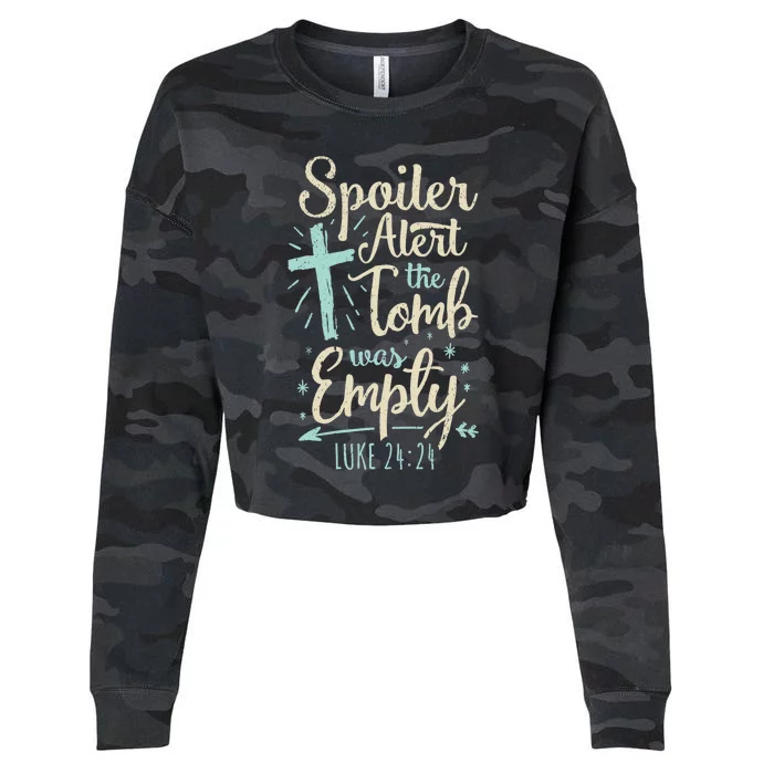 Easter Basket Stuffers Spoiler Alert Tomb Was Empty Cropped Pullover Crew