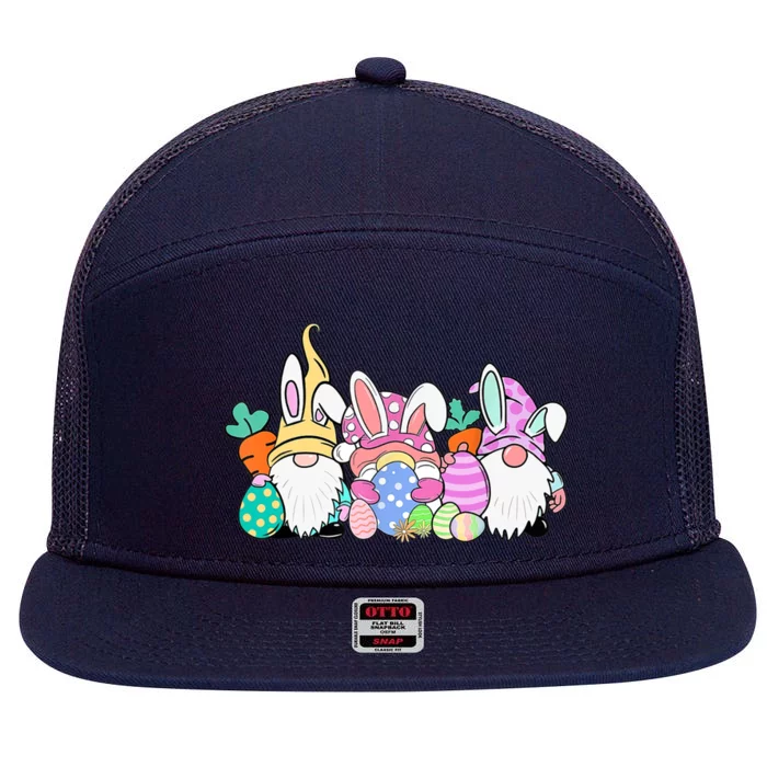 Easter Bunny Spring Gnome Easter Egg Hunting And Basket Gift 7 Panel Mesh Trucker Snapback Hat