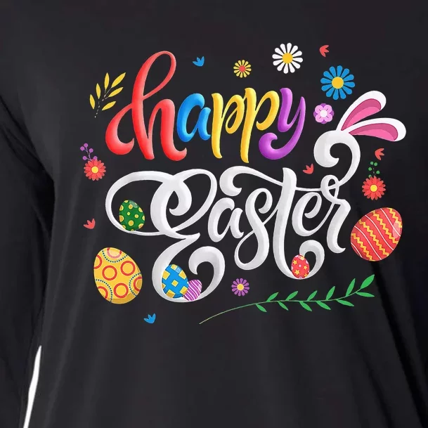 Easter Bunny Spring Hunt Eggs Rabbit Happy Easter Day Outfit Cooling Performance Long Sleeve Crew