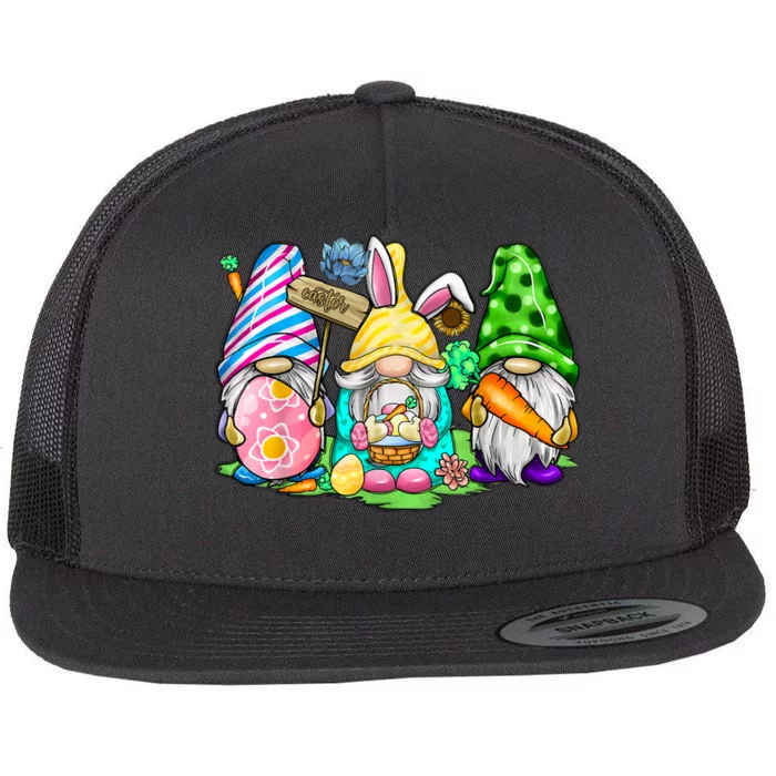 Easter Bunny Spring Gnome Easter Egg Hunting And Basket Gift Flat Bill Trucker Hat