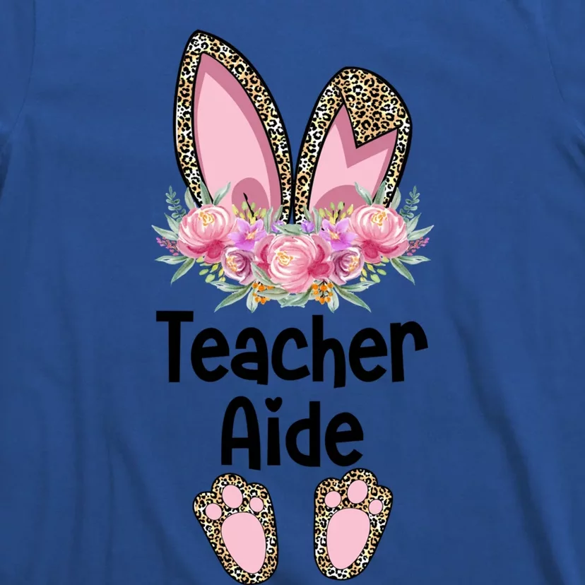 Easter Bunny School Teacher Leopard Teacher Aide Easter Gift T-Shirt