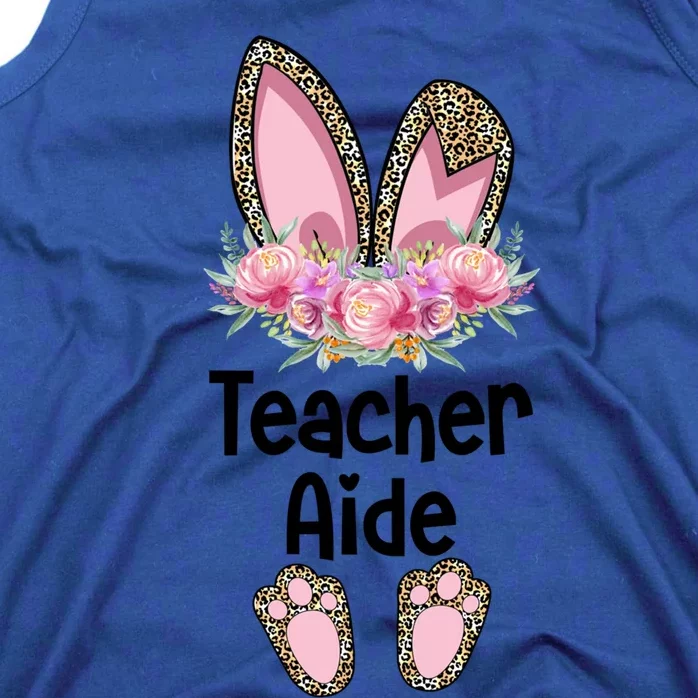 Easter Bunny School Teacher Leopard Teacher Aide Easter Gift Tank Top