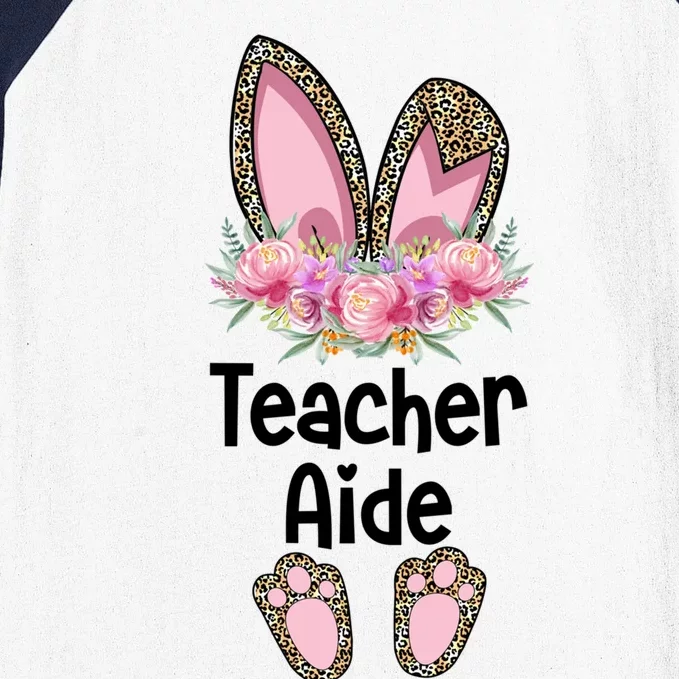 Easter Bunny School Teacher Leopard Teacher Aide Easter Gift Baseball Sleeve Shirt