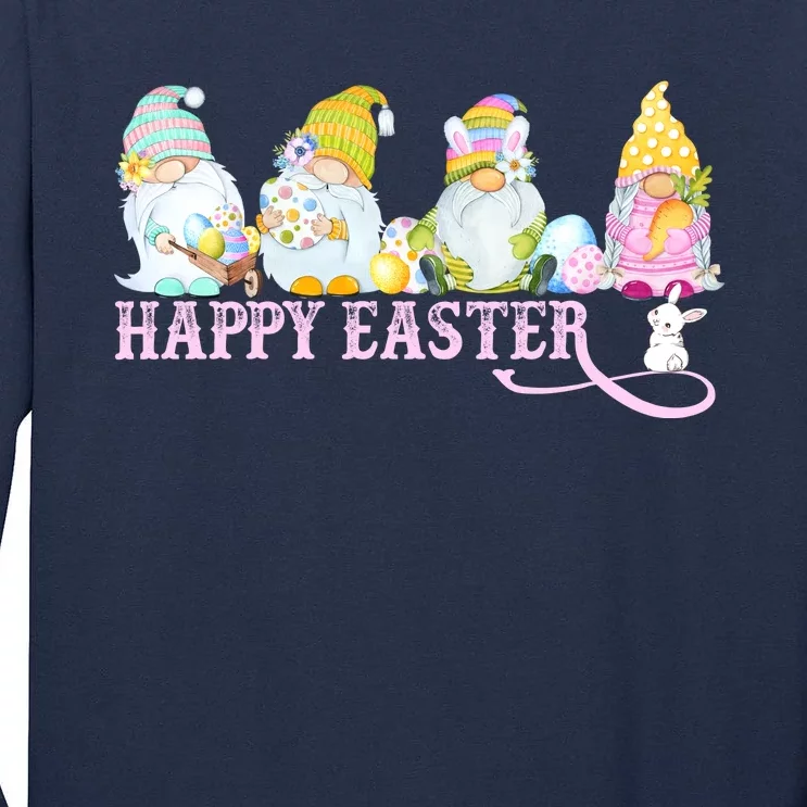 Easter Bunny Spring Gnome Easter Egg Hunting And Basket Tall Long Sleeve T-Shirt