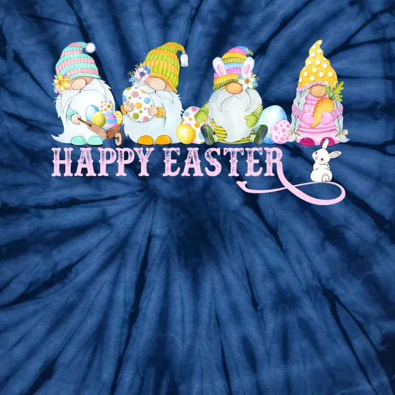 Easter Bunny Spring Gnome Easter Egg Hunting And Basket Tie-Dye T-Shirt