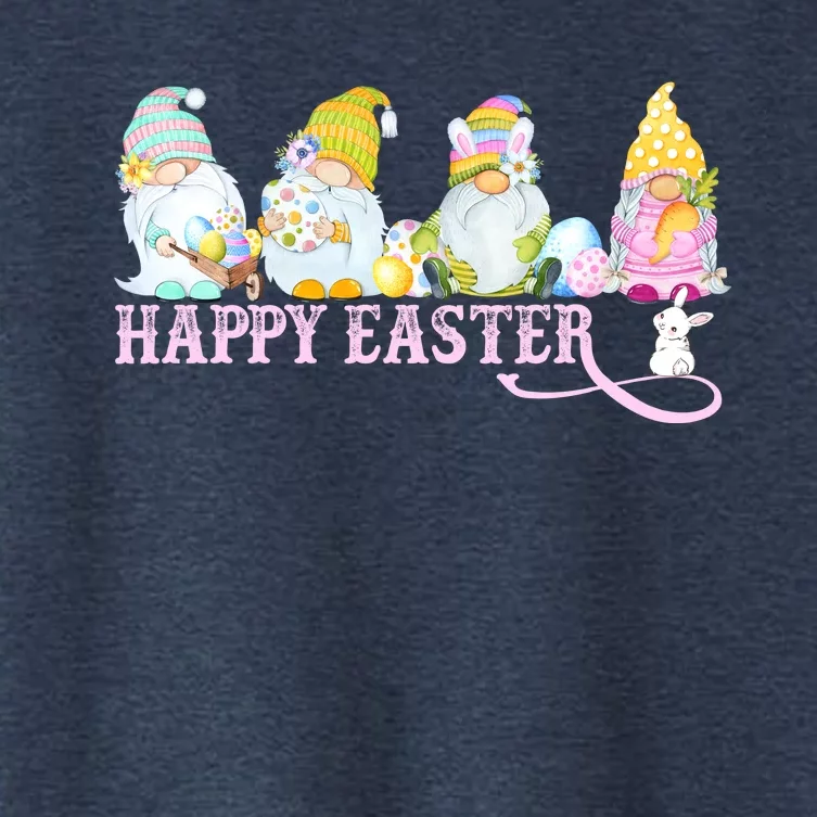 Easter Bunny Spring Gnome Easter Egg Hunting And Basket Women's Crop Top Tee