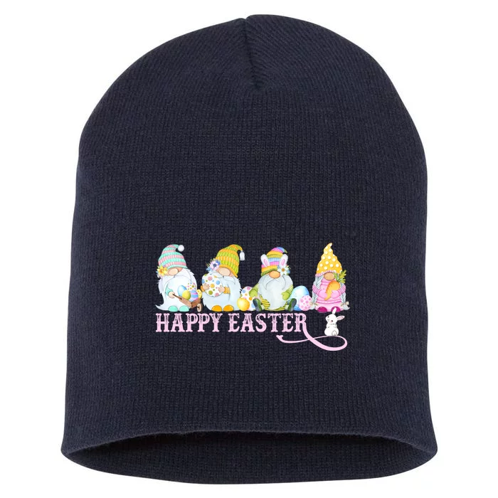 Easter Bunny Spring Gnome Easter Egg Hunting And Basket Short Acrylic Beanie