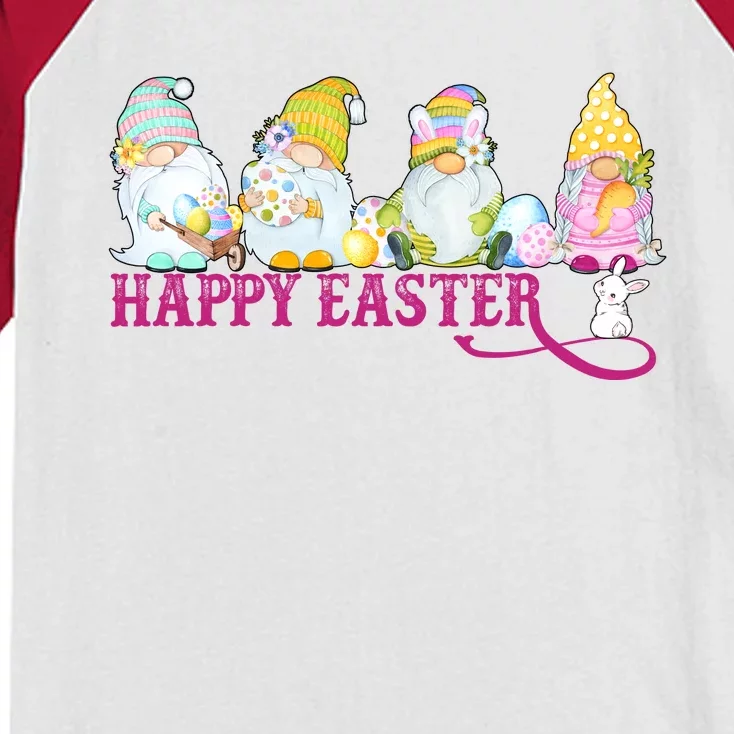 Easter Bunny Spring Gnome Easter Egg Hunting And Basket Kids Colorblock Raglan Jersey