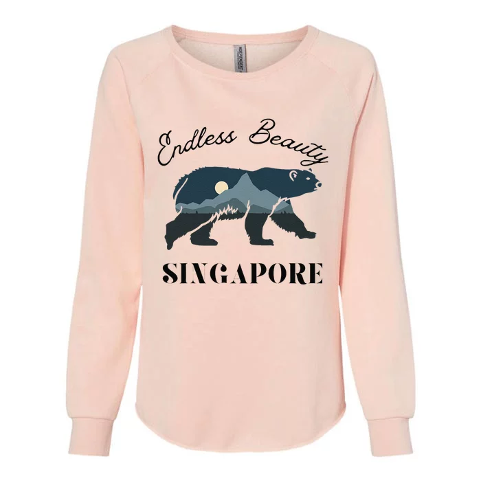 Endless Beauty Singapore Vacation Outfit Bear Singapore Womens California Wash Sweatshirt