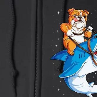 English Bulldog Shark Space Galaxy Jawsome Gift Full Zip Hoodie