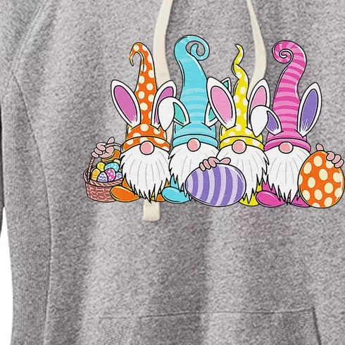 Easter Bunny Spring Gnome Easter Egg Hunting And Basket Women's Fleece Hoodie