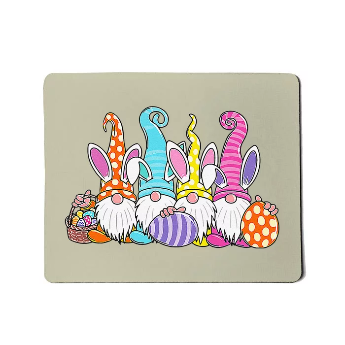 Easter Bunny Spring Gnome Easter Egg Hunting And Basket Mousepad