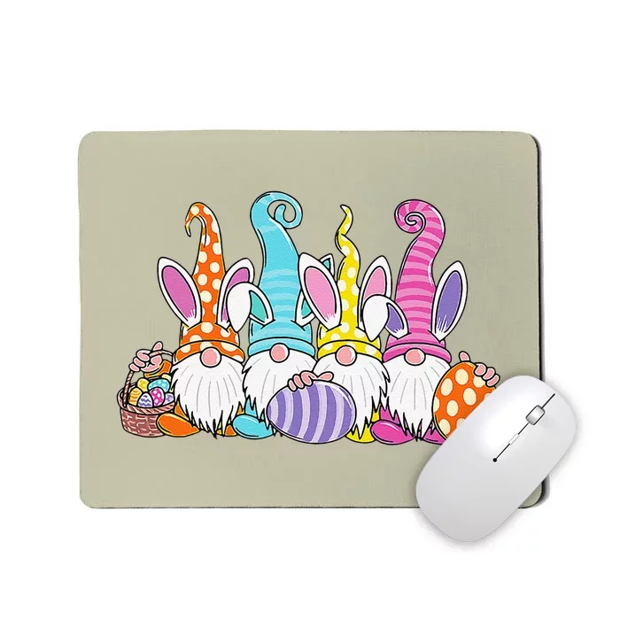 Easter Bunny Spring Gnome Easter Egg Hunting And Basket Gift Mousepad