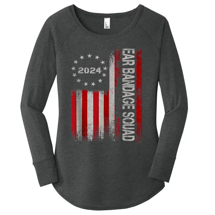 Ear Bandage Squad Patriotic Usa American Women's Perfect Tri Tunic Long Sleeve Shirt