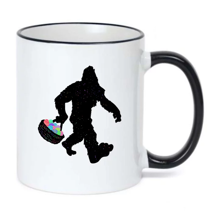 Easter Bigfoot Sasquatch Funny Easter Eggs Basket Black Color Changing Mug