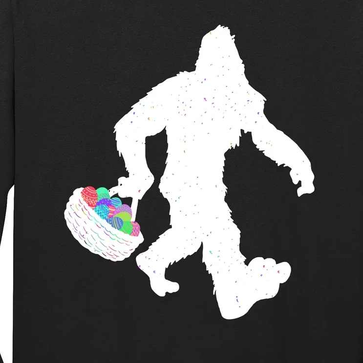 Easter Bigfoot Sasquatch Funny Easter Eggs Basket Long Sleeve Shirt