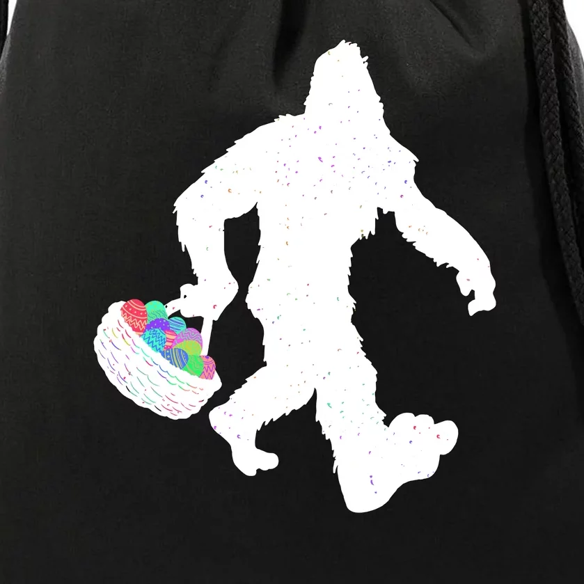 Easter Bigfoot Sasquatch Funny Easter Eggs Basket Drawstring Bag