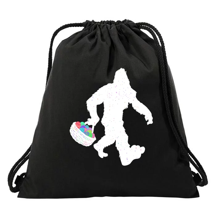 Easter Bigfoot Sasquatch Funny Easter Eggs Basket Drawstring Bag