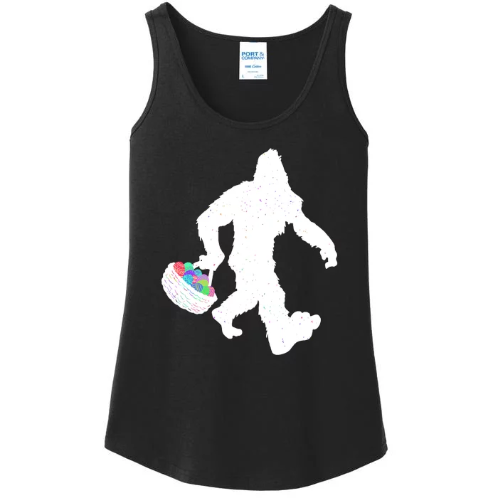 Easter Bigfoot Sasquatch Funny Easter Eggs Basket Ladies Essential Tank