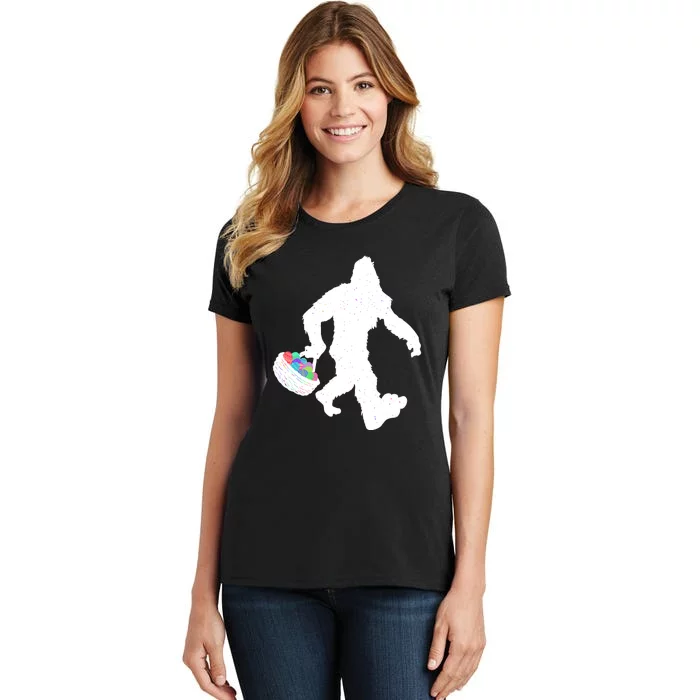 Easter Bigfoot Sasquatch Funny Easter Eggs Basket Women's T-Shirt