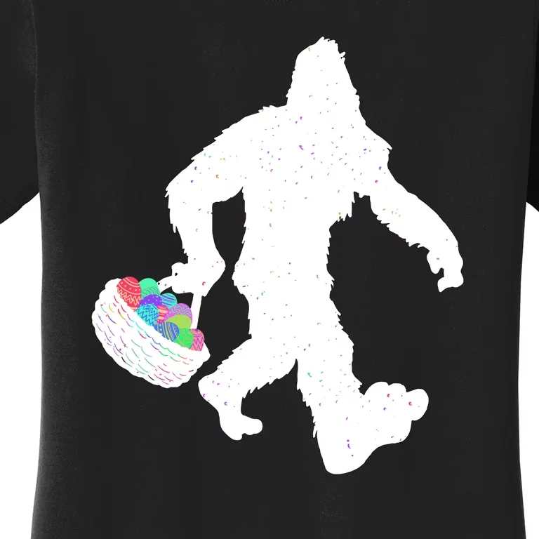 Easter Bigfoot Sasquatch Funny Easter Eggs Basket Women's T-Shirt