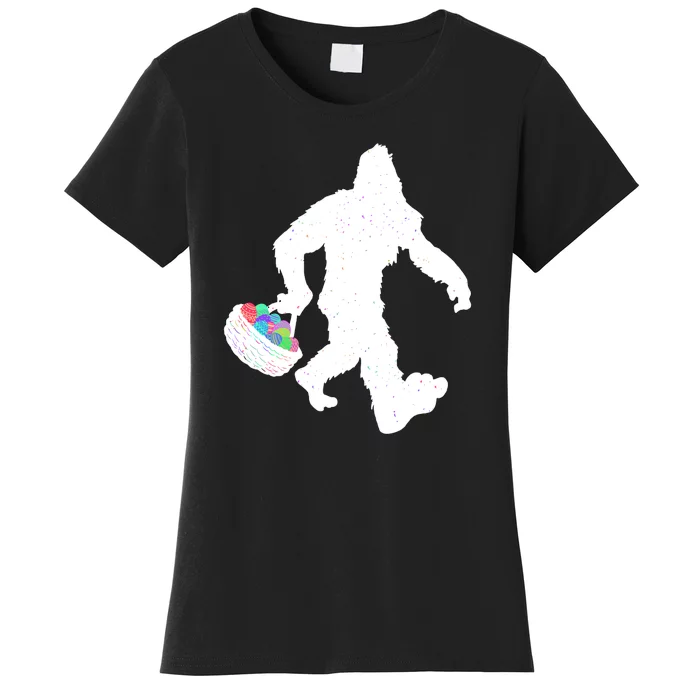 Easter Bigfoot Sasquatch Funny Easter Eggs Basket Women's T-Shirt