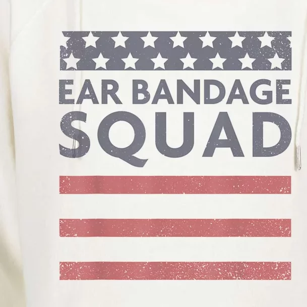 Ear Bandage Squad Patriotic Usa American Womens Funnel Neck Pullover Hood