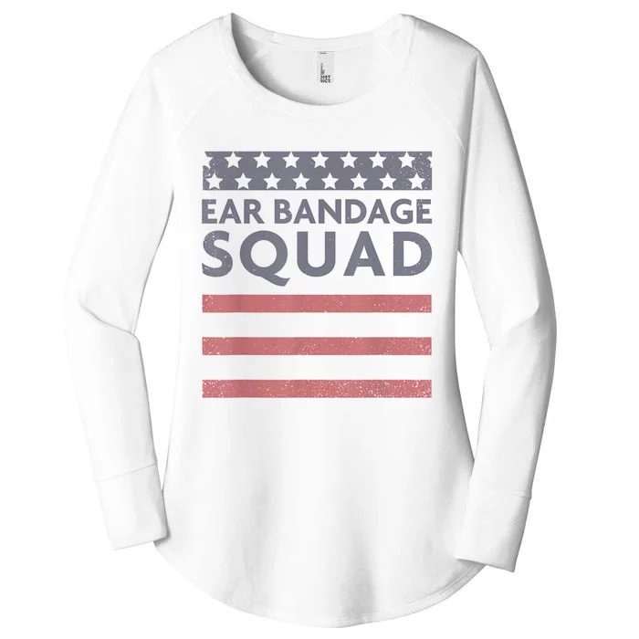 Ear Bandage Squad Patriotic Usa American Women's Perfect Tri Tunic Long Sleeve Shirt