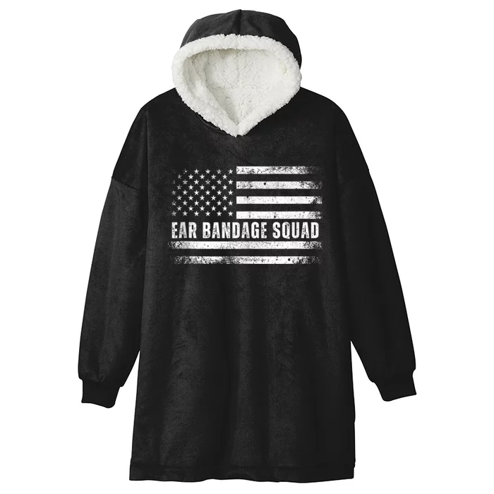 Ear Bandage Squad Patriotic Usa American Hooded Wearable Blanket