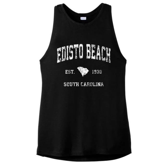 Edisto Beach South Carolina Sc Vintage Athletic Sports Ladies Tri-Blend Wicking Tank