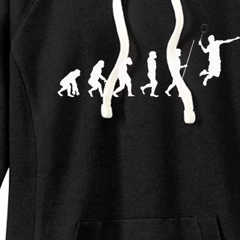 Evolution Badminton Shuttlecock Badminton Player Gift Women's Fleece Hoodie