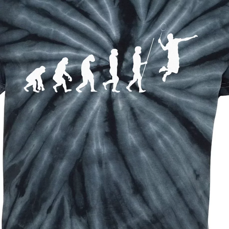 Evolution Badminton Shuttlecock Badminton Player Gift Kids Tie-Dye T-Shirt