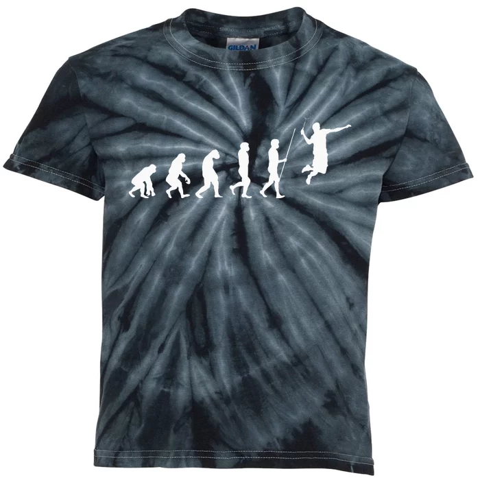 Evolution Badminton Shuttlecock Badminton Player Gift Kids Tie-Dye T-Shirt