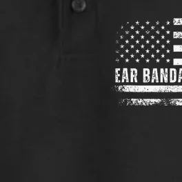 Ear Bandage Squad Patriotic Usa American Flag Dry Zone Grid Performance Polo