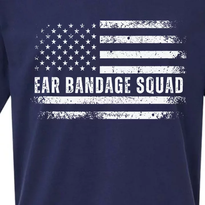 Ear Bandage Squad Patriotic Usa American Flag Sueded Cloud Jersey T-Shirt