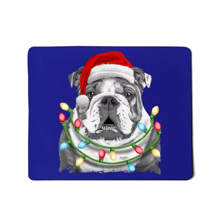 English Bulldog Santa Christmas Tree Lights Xmas Dog Cool Gift Mousepad