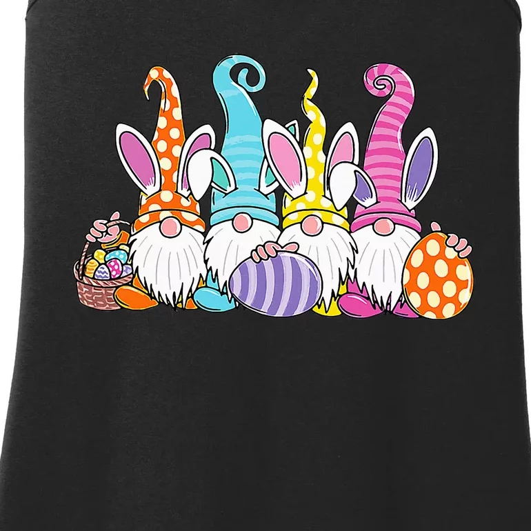 Easter Bunny Spring Gnome Easter Egg Hunting And Basket Ladies Essential Tank